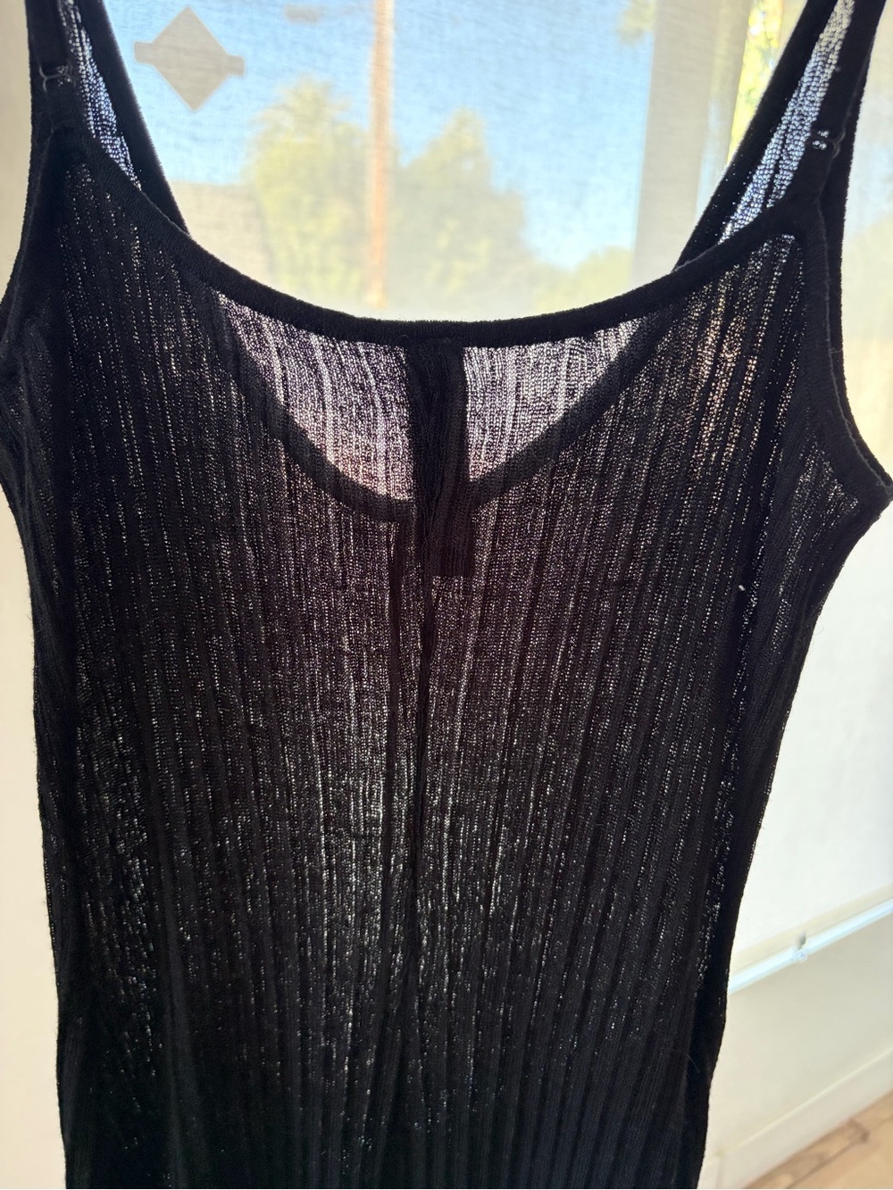NWT Skims black Sheer Knit Midi/maxi depending on height dress size XL - Picture 9 of 14